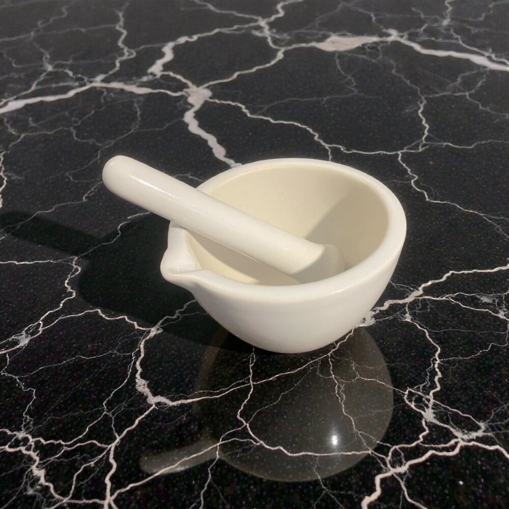 Heavy White Porcelain Mortar & Pestle Apothecary Herb Grinder